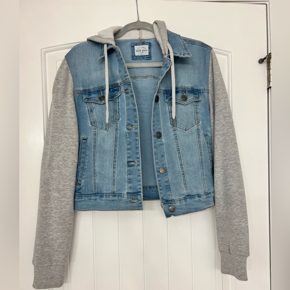 Wax Jean Juniors Hoodie Light Denim Jacket